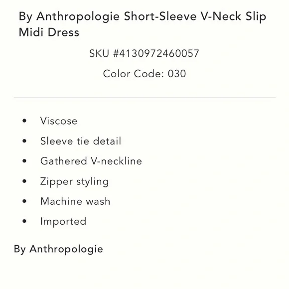 Anthropologie Multicolor short sleeve V neck Floral Slip Midi Dress - Picture 4 of 5